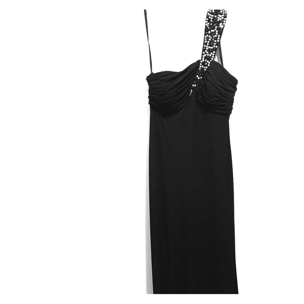 Calvin Klein Black Prom One Shoulder Dress Long Evening Gown